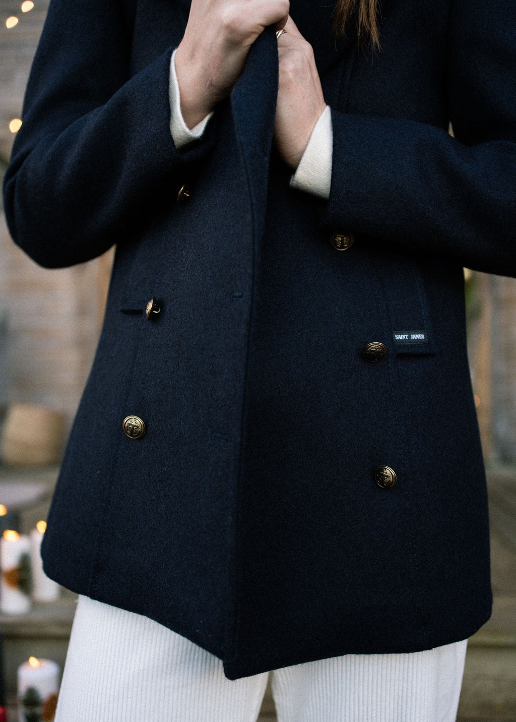 Saint James VOILURE II - Authentic Peacoat for Women | 100% Wool (NAVY)