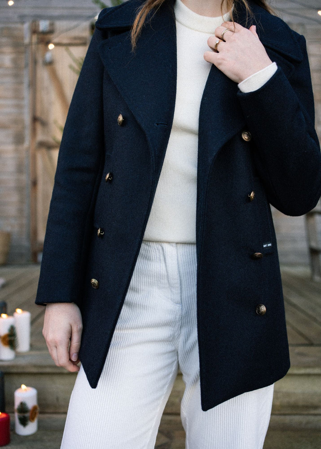 Saint James VOILURE II - Authentic Peacoat for Women | 100% Wool (NAVY)