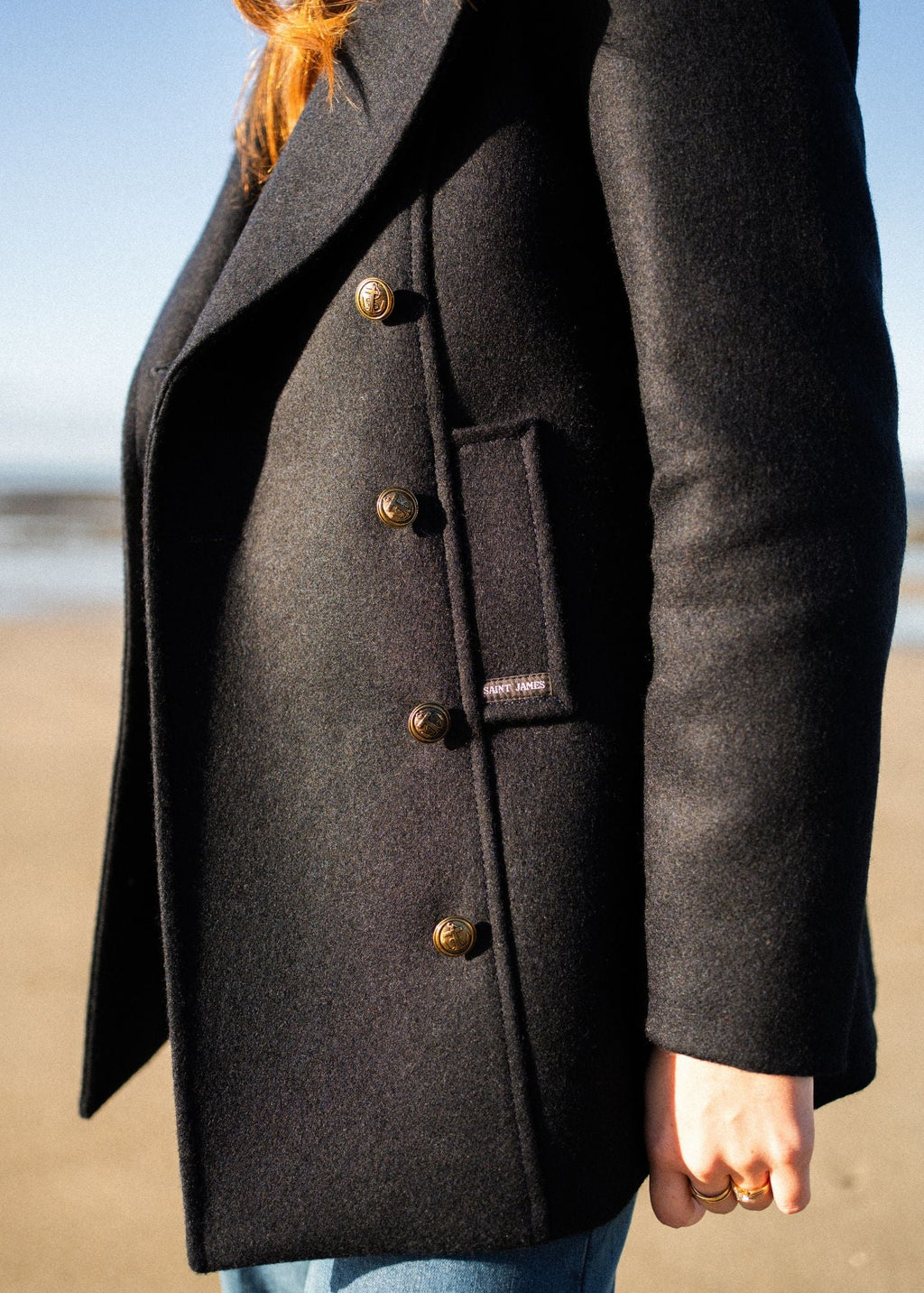 Saint James VOILURE II - Authentic Peacoat for Women | 100% Wool (NAVY)