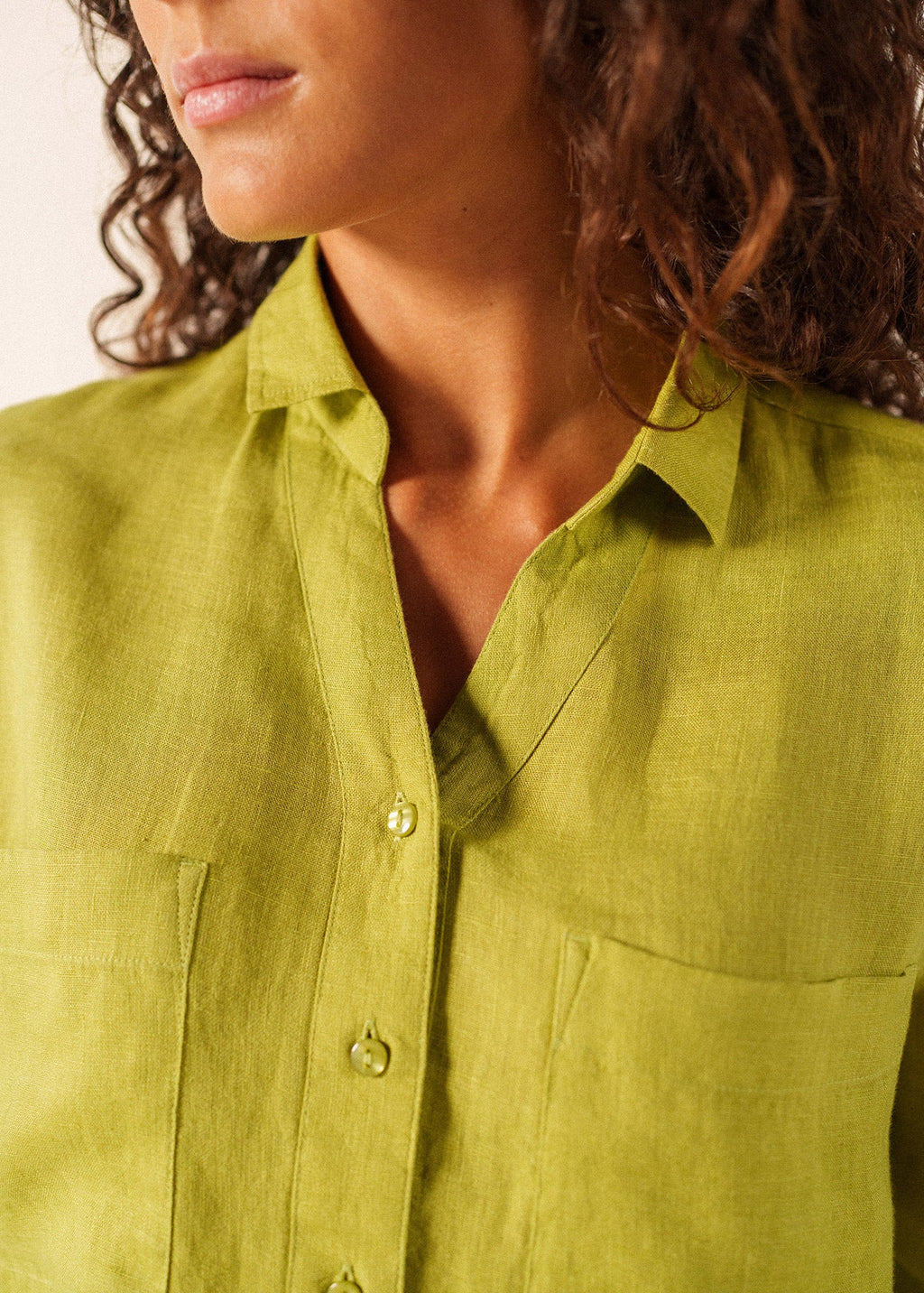 Saint James CHARLENE Linen Shirt (SAGE OLIVE)