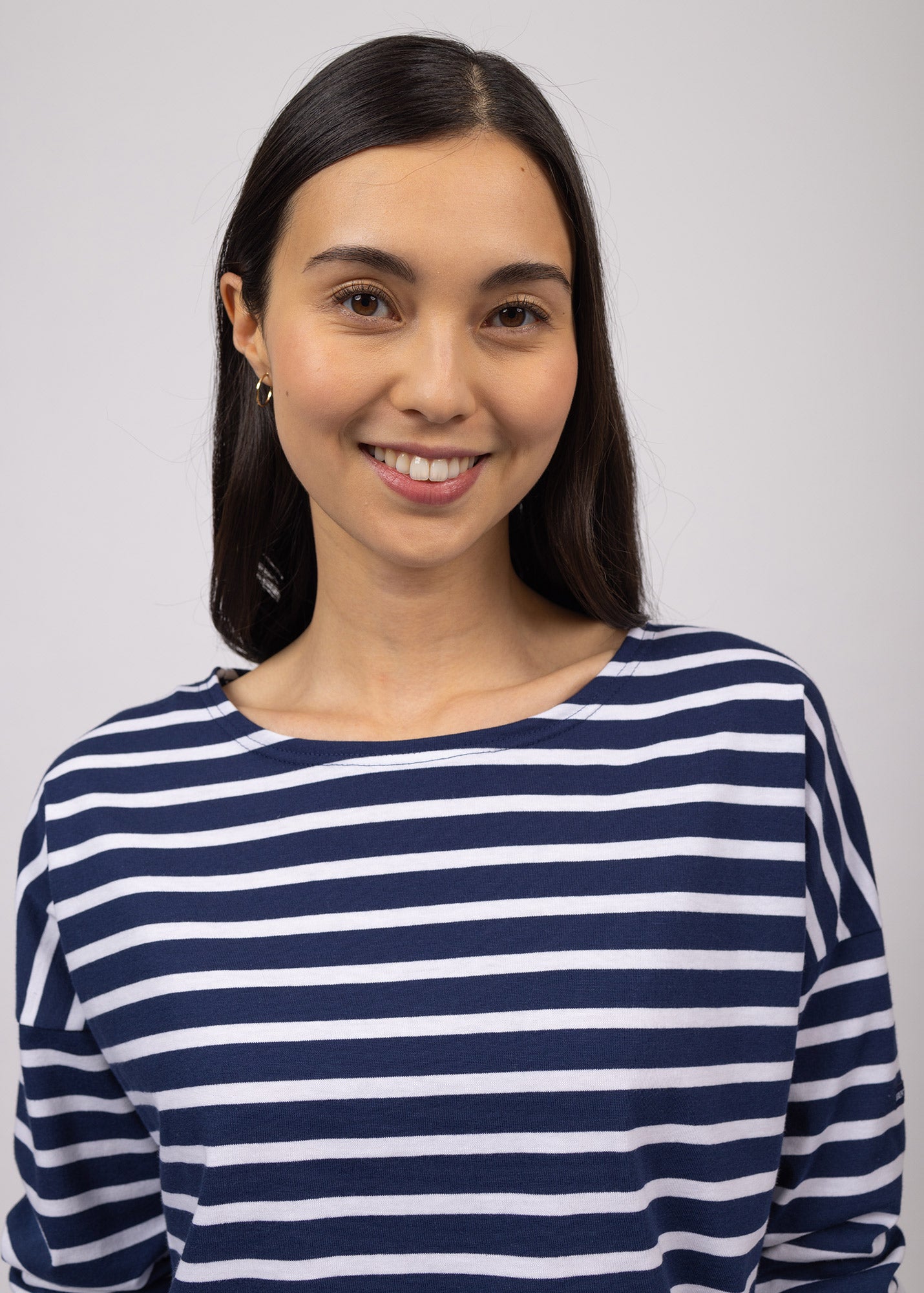 Saint James MINQUIERS DROP II - Drop-Shoulder Breton Striped Shirt | Soft Cotton | Straight Fit (NAVY / WHITE)