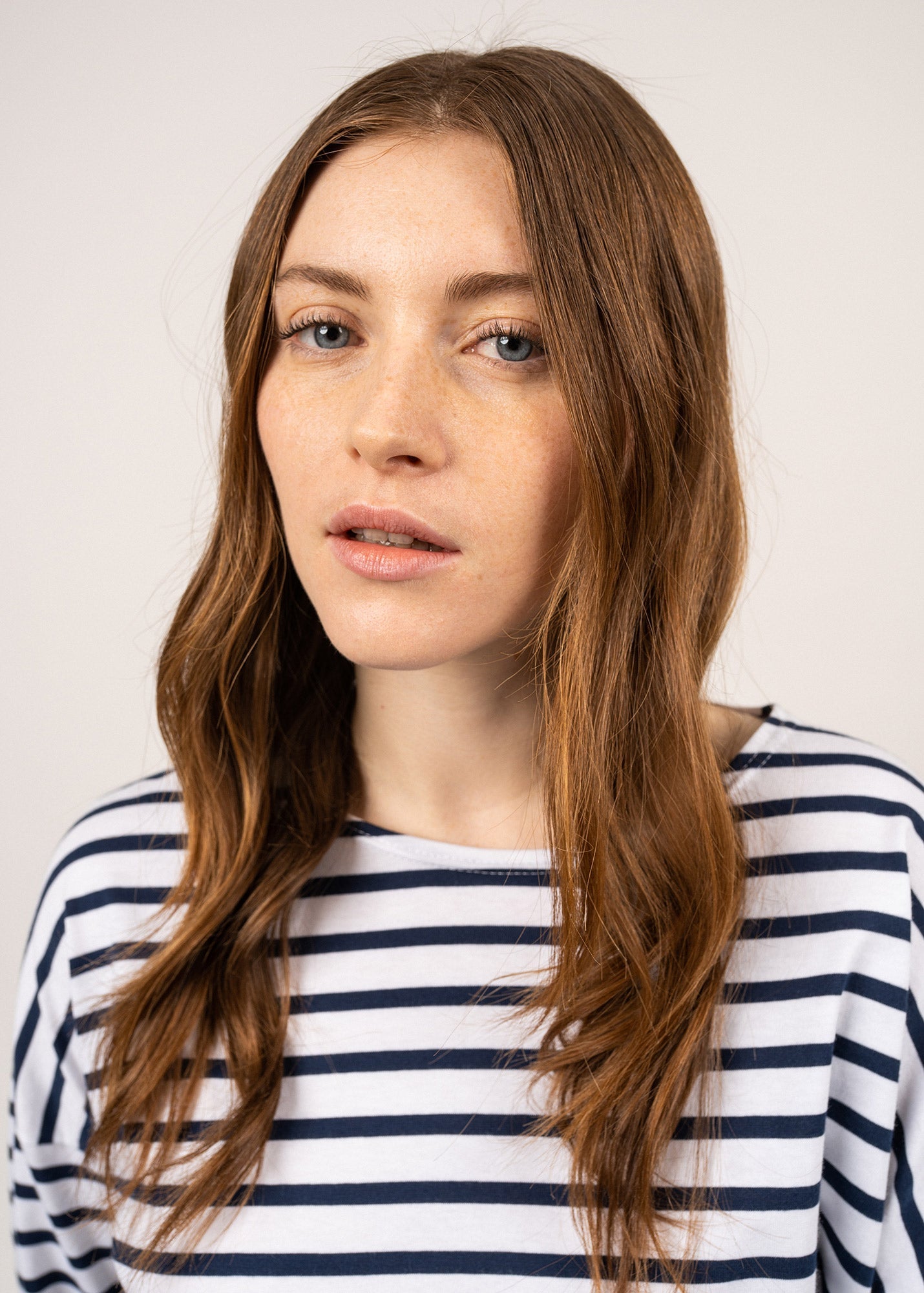 Saint James MINQUIERS DROP II - Drop-Shoulder Breton Striped Shirt | Soft Cotton | Straight Fit (WHITE / NAVY)