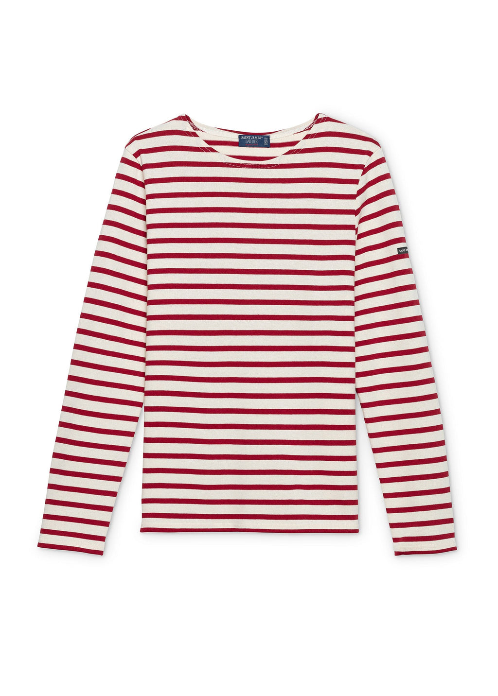 Saint James MERIDIEN MODERNE - Original Breton Shirt | Heavyweight Cotton | Men Fit (ECRU / MAROON)