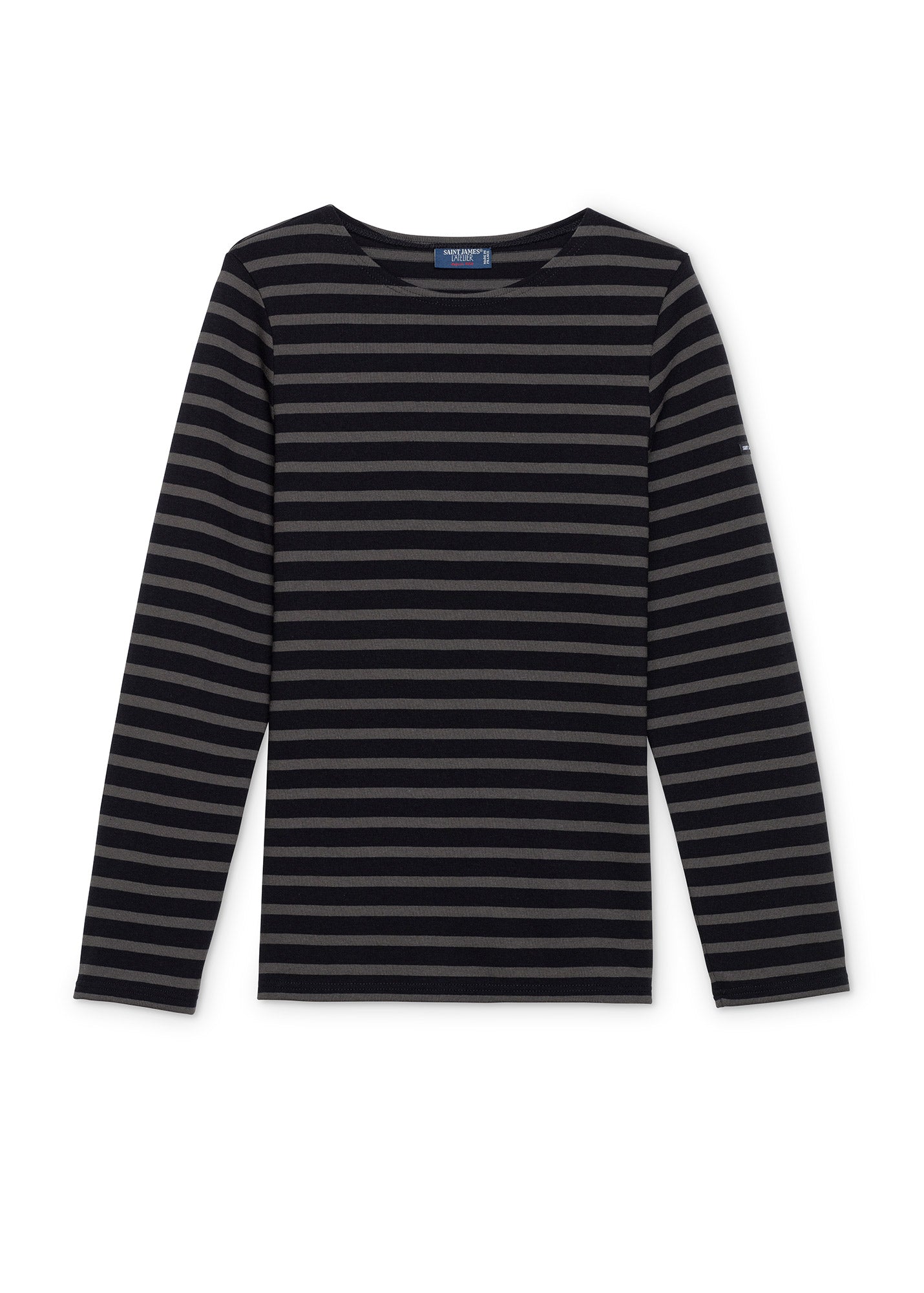 Saint James MERIDIEN MODERNE - Original Breton Shirt | Heavyweight Cotton | Unisex Fit (BLACK / BROWN)