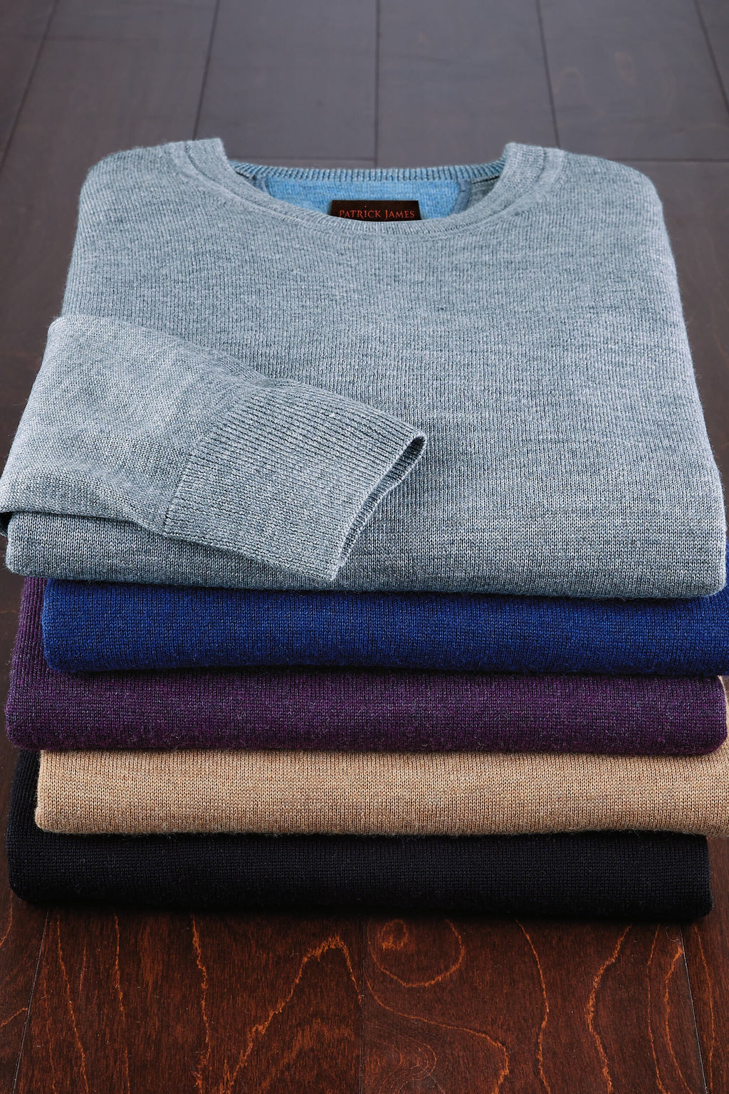 Patrick James Long Sleeve Solid Merino Crewneck Shirt