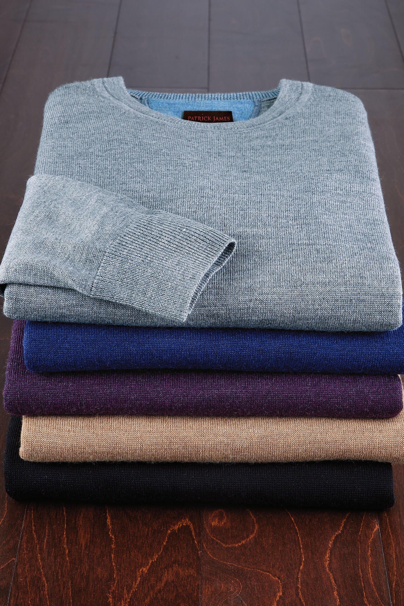 Patrick James Long Sleeve Solid Merino Crewneck Shirt