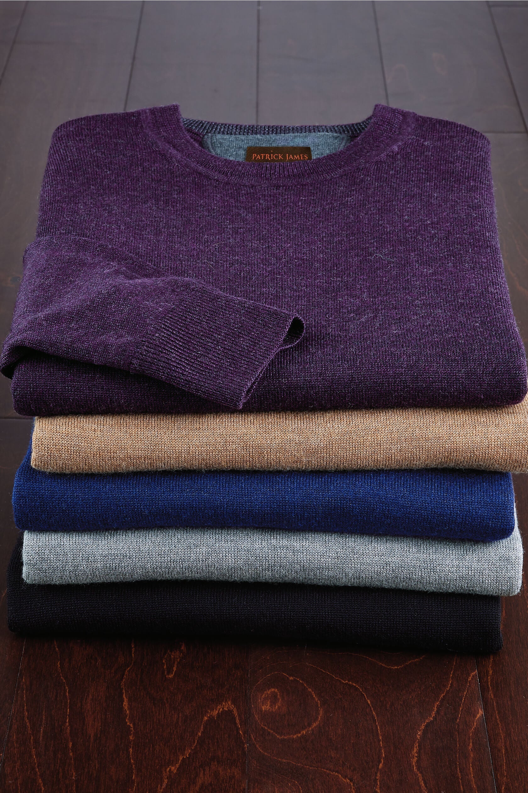 Patrick James Long Sleeve Solid Merino Crewneck Shirt