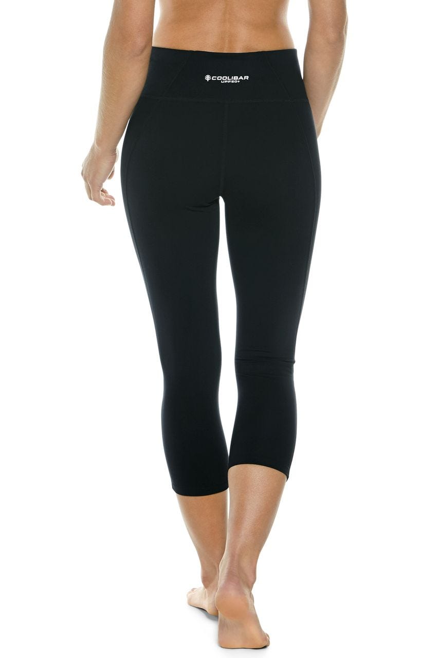Coolibar Women's High Rise Asana Yoga Capris UPF 50 Breathable Moisture Wicking For Women