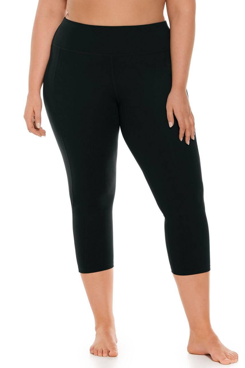 Coolibar Women's High Rise Asana Yoga Capris UPF 50 Breathable Moisture Wicking For Women