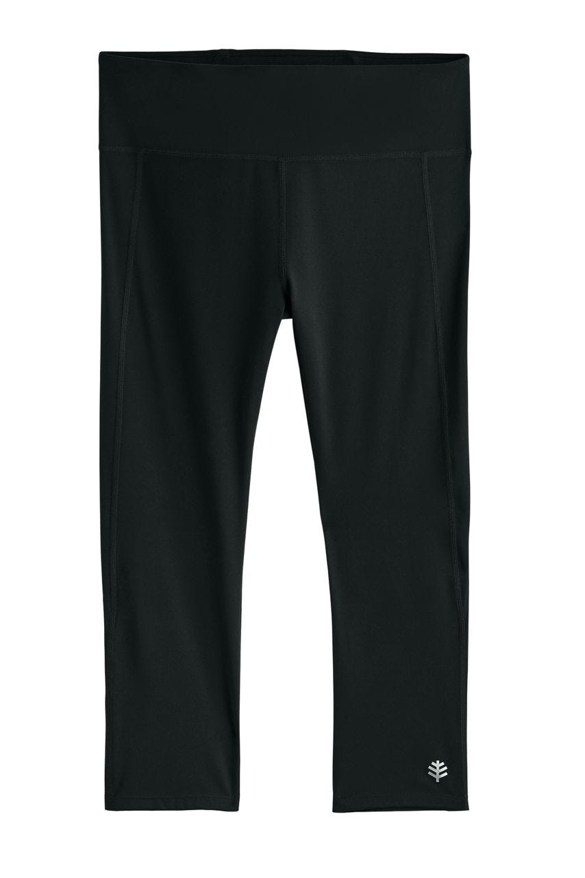Coolibar Women's High Rise Asana Yoga Capris UPF 50 Breathable Moisture Wicking For Women