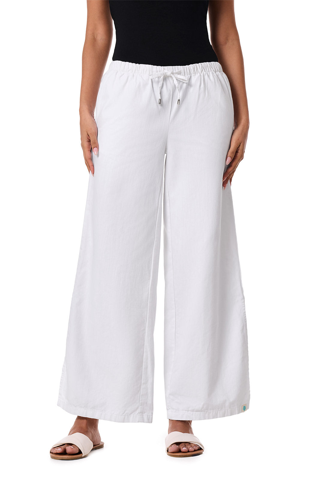 Coolibar Women's Enclave Wide Leg Pants Chambray Lite Lightweight Elasticated Comfort For Women All Day Travel