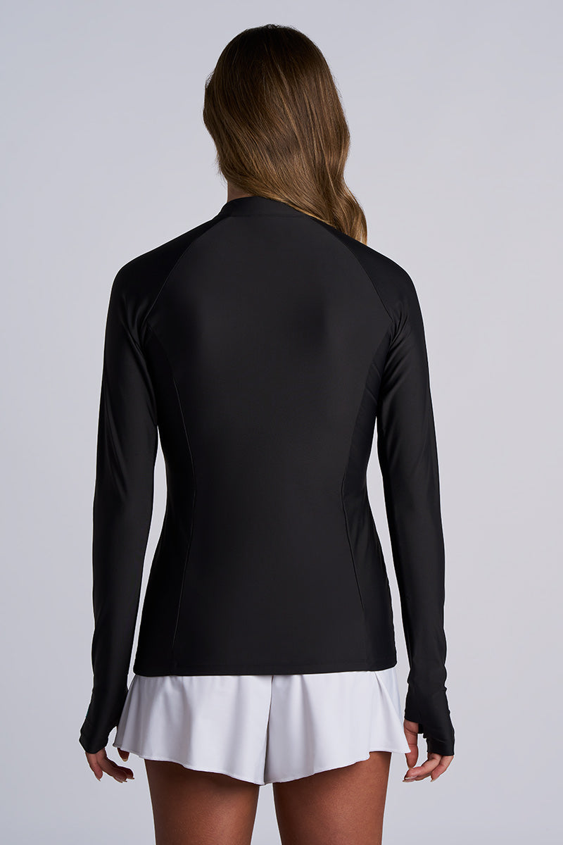Escalante | Women's Zip Rash Guard | Black