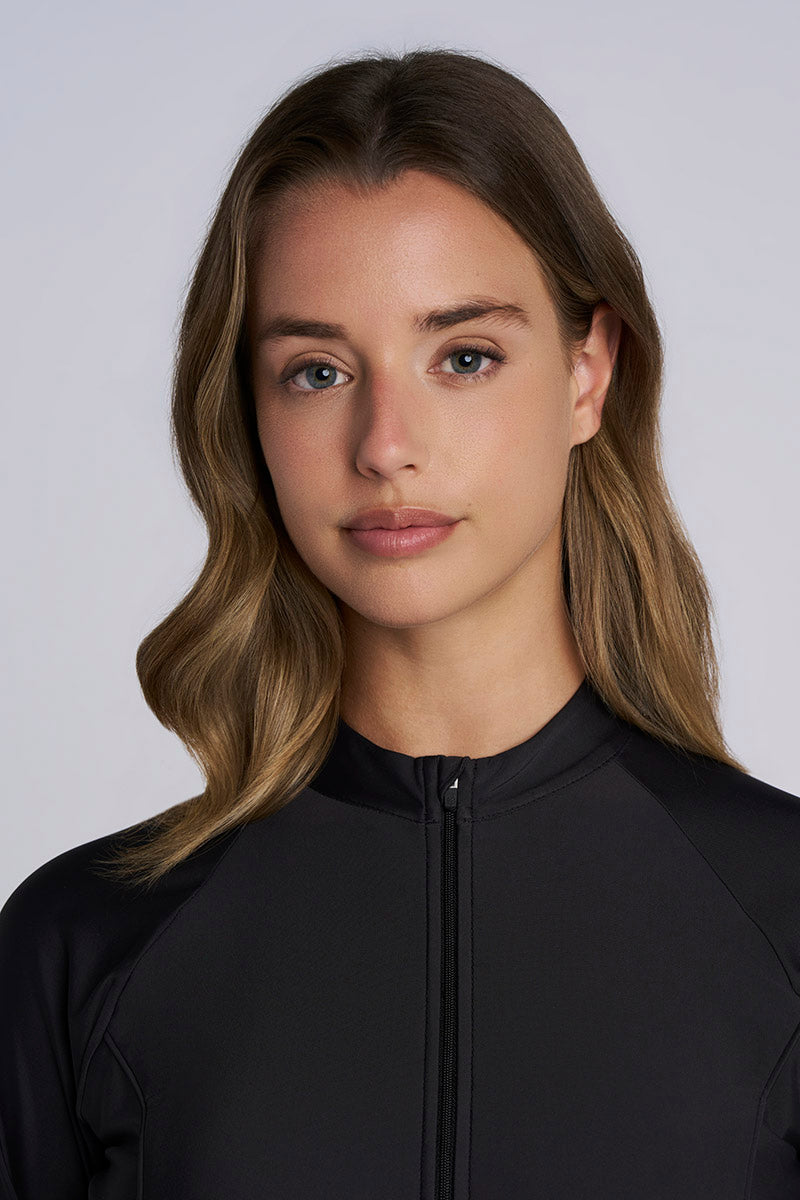 Escalante | Women's Zip Rash Guard | Black