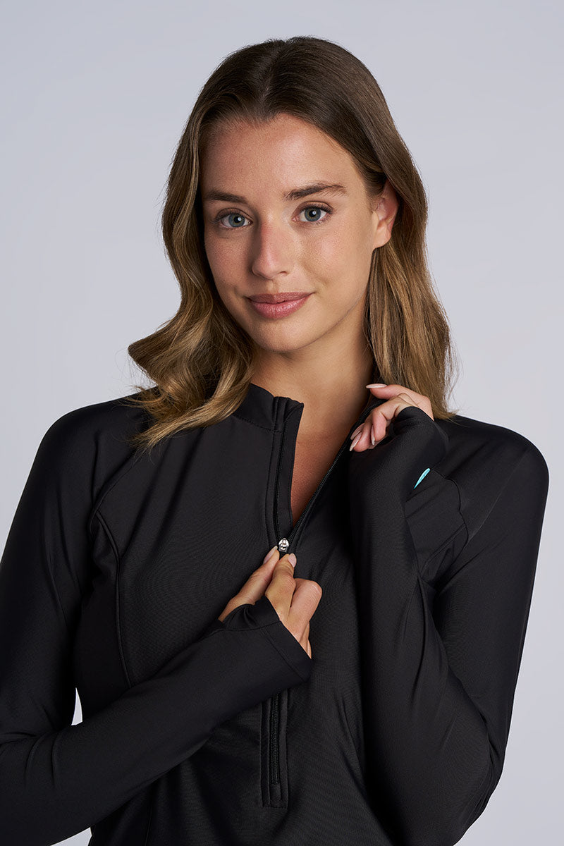 Escalante | Women's Zip Rash Guard | Black