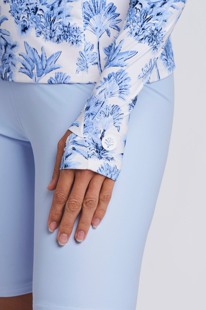 Escalante | Women's Zip Rash Guard | Periwinkle Isla Bonita