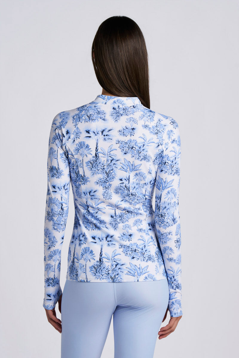 Escalante | Women's Zip Rash Guard | Periwinkle Isla Bonita