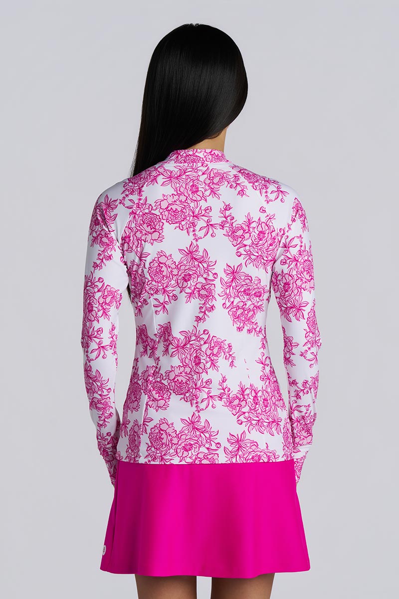 Escalante | Women's Zip Rash Guard | Fuchsia Bouquet