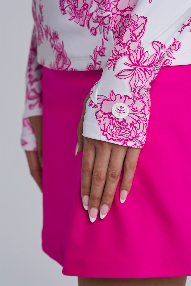 Escalante | Women's Zip Rash Guard | Fuchsia Bouquet