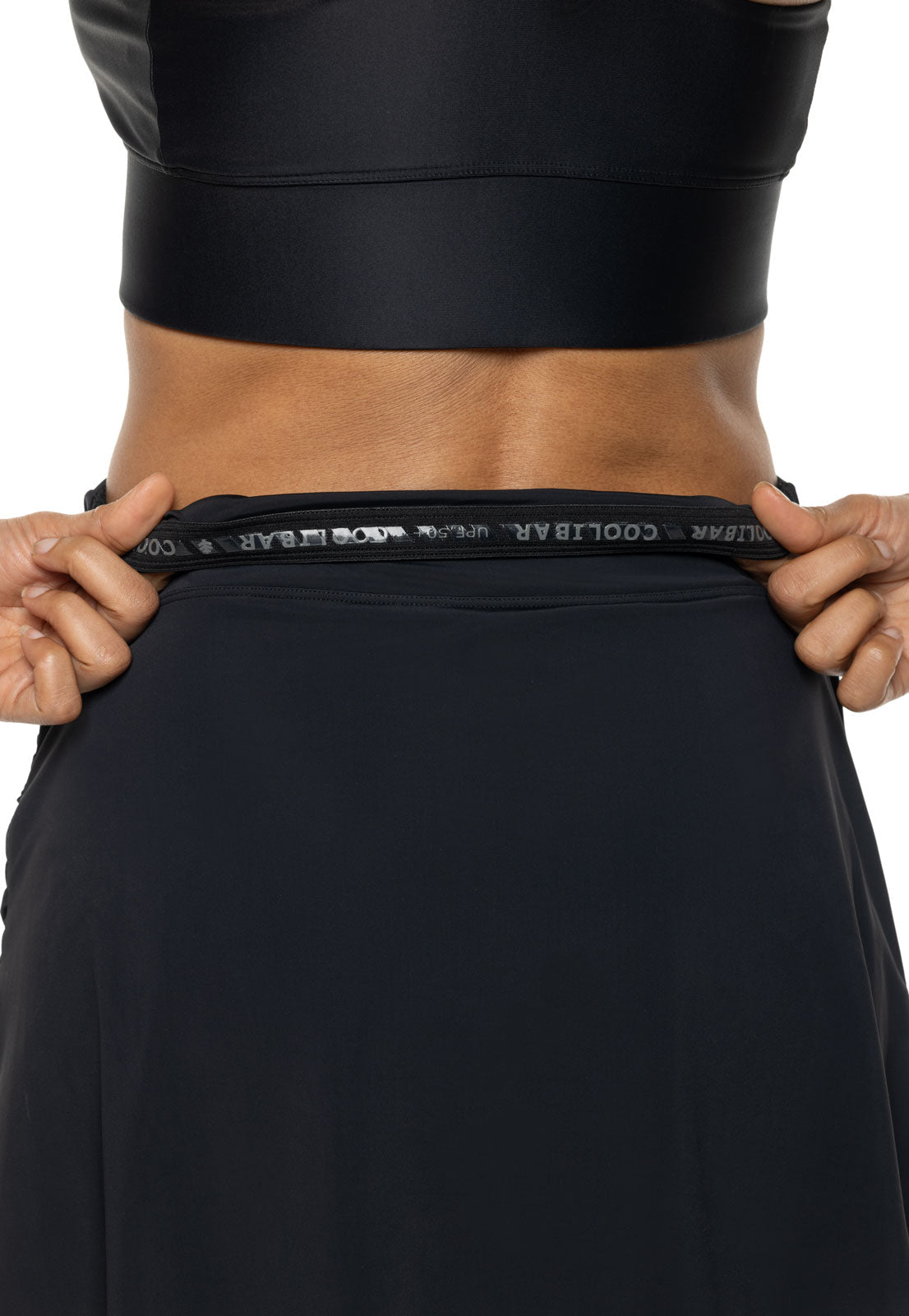 Coolibar Womens Big Wave Swim Skort With Wrap Detail Sun Safe Gripper Waistband For Active Beachgoers