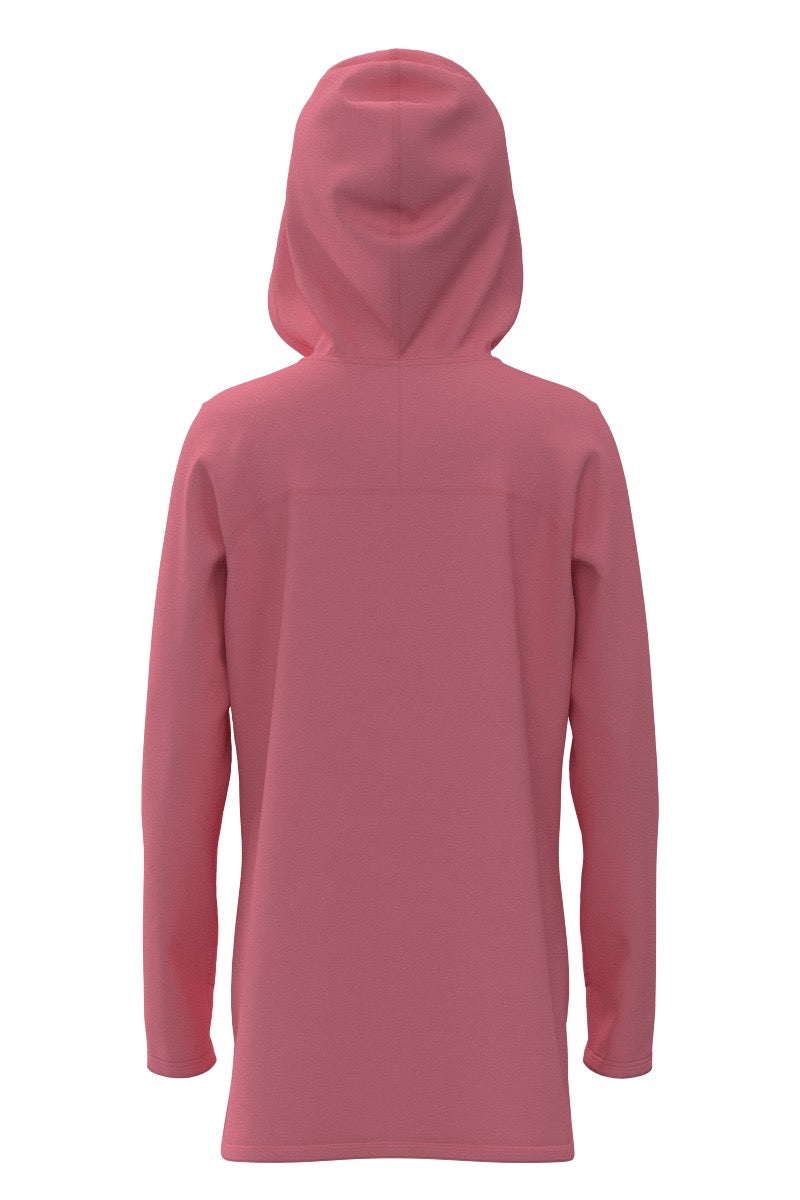Coolibar Girls Seacoast Swim Cover Up Dress Silky Aqua Juno Fabric With Thumbholes Hoodie Beachwear