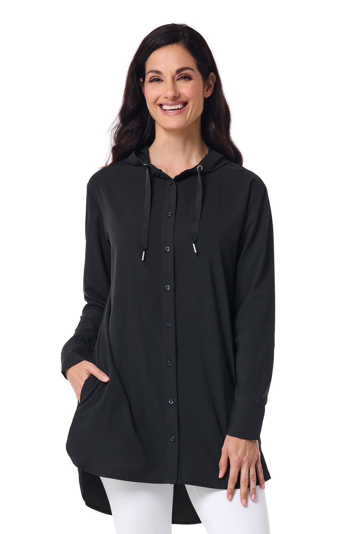Palma | Women's Aire Beach Long Sleeve Shirt | Black