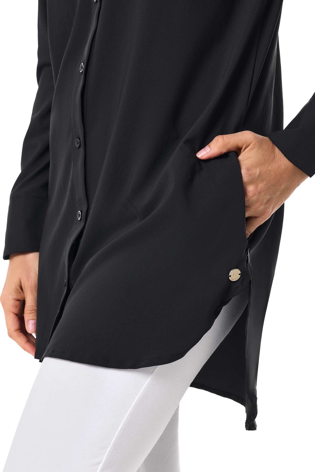 Palma | Women's Aire Beach Long Sleeve Shirt | Black