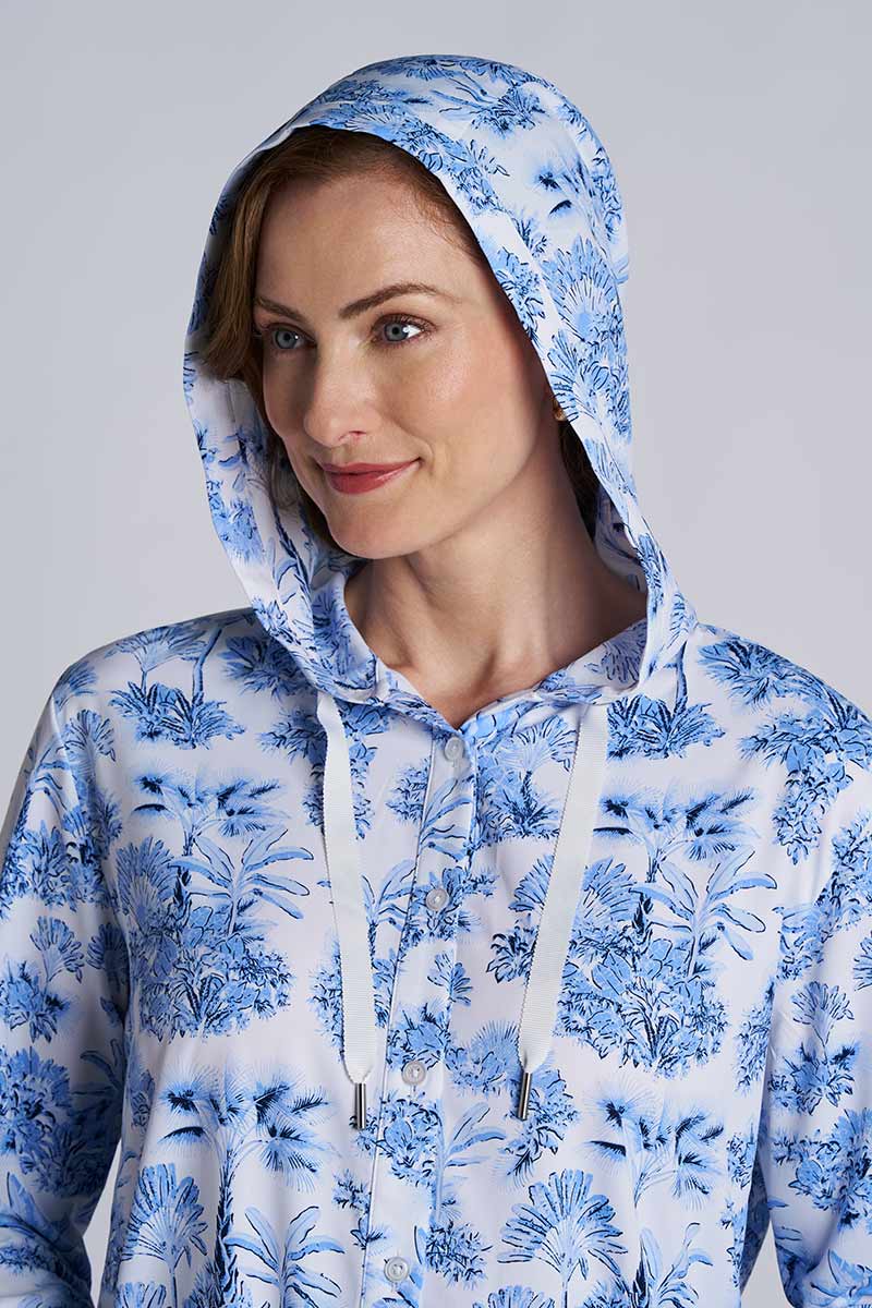 Palma | Women's Aire Beach Long Sleeve Shirt | Periwinkle Isla Bonita