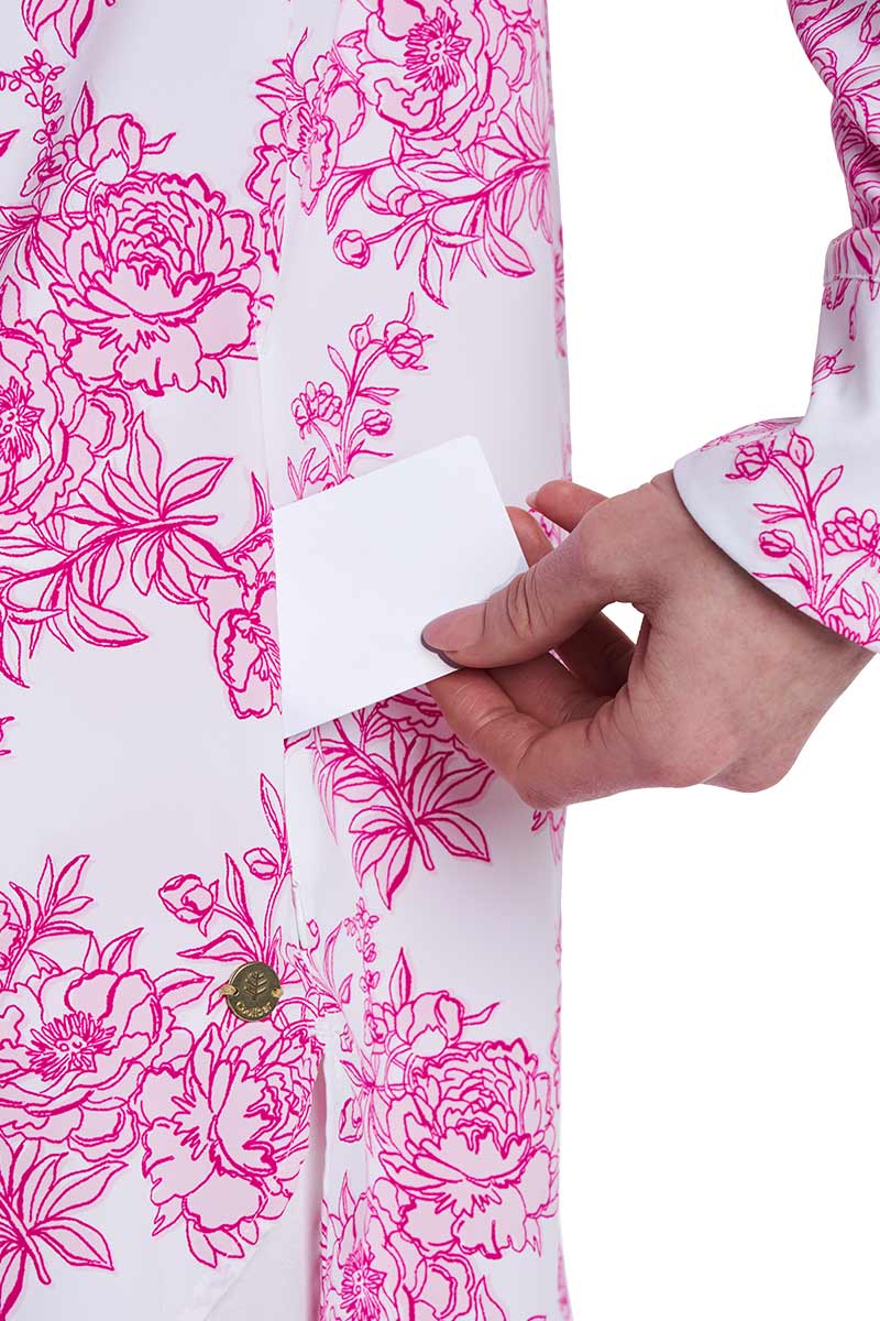 Palma | Women's Aire Beach Long Sleeve Shirt | Fuchsia Bouquet
