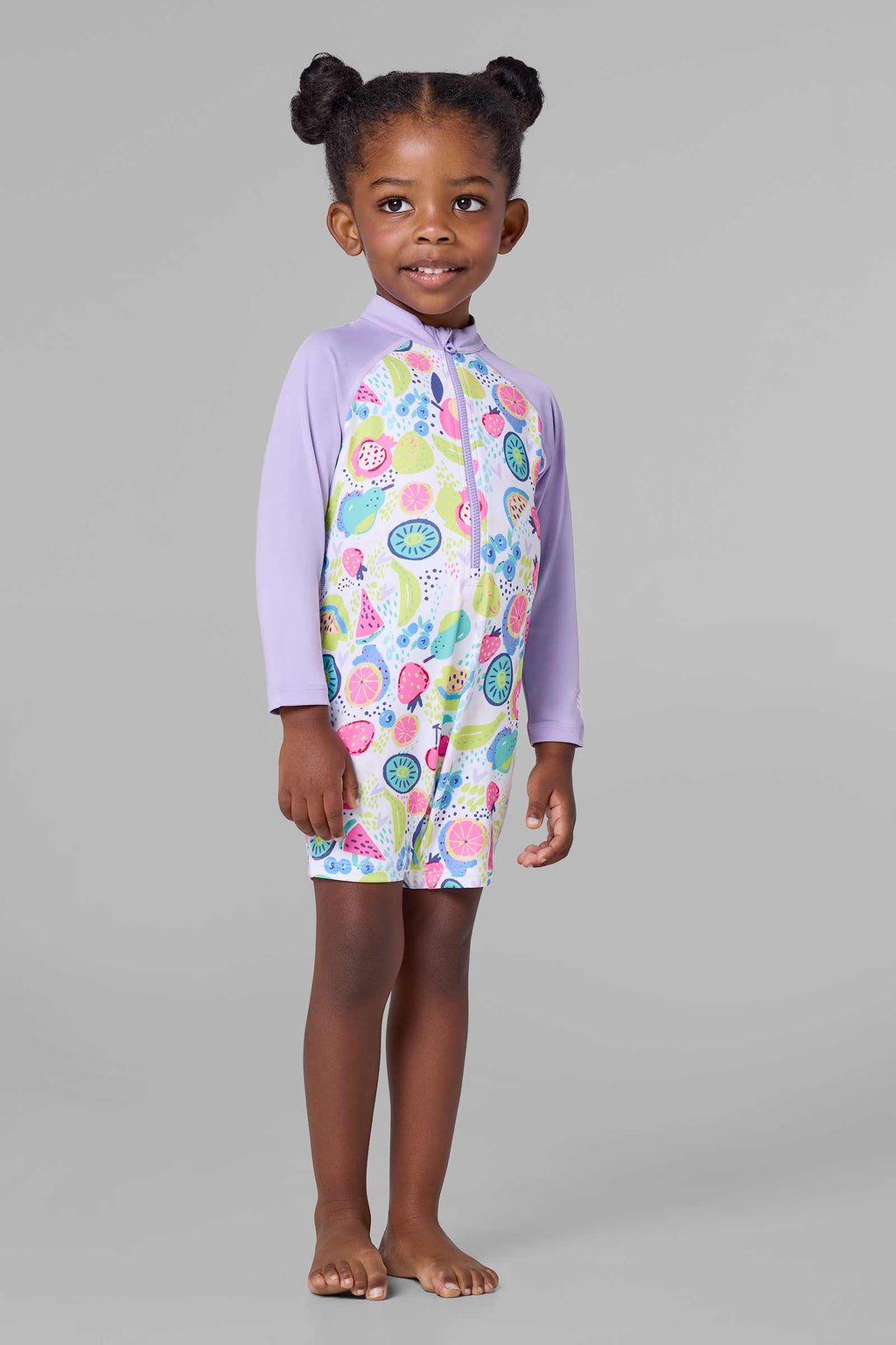 Coolibar Baby Kohala Neck To Knee Swimsuit Lavendula Colorblock Upf 50 Sun Safe Protection For Sensitive Skin
