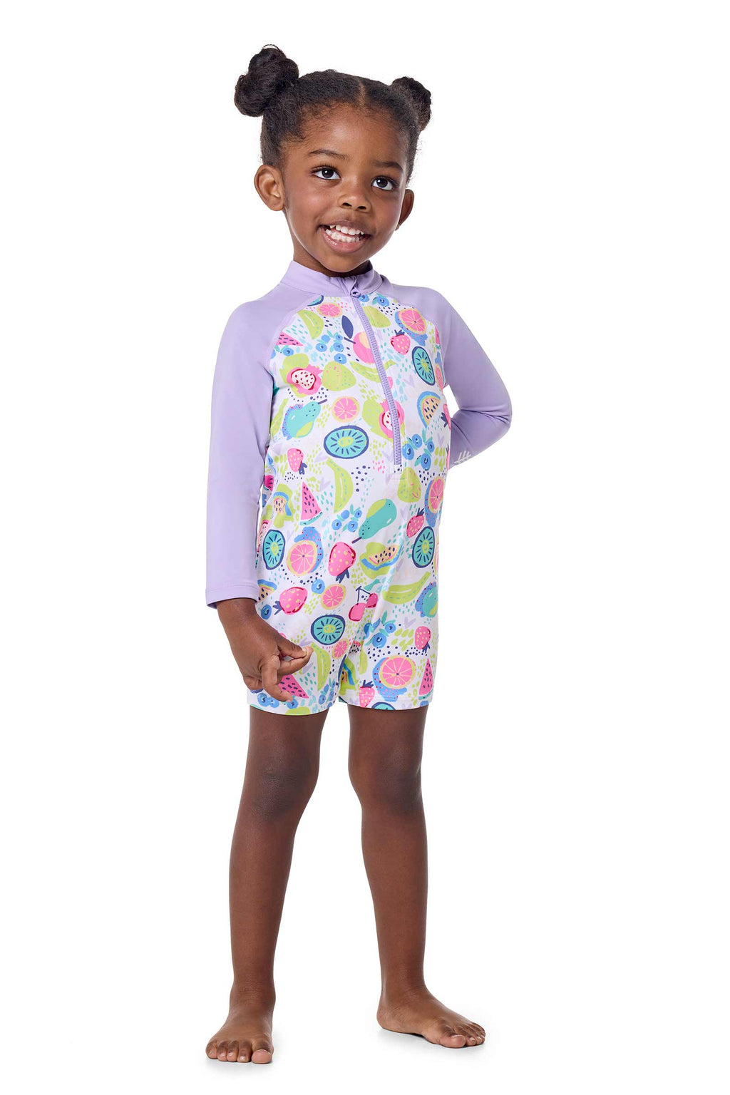Coolibar Baby Kohala Neck To Knee Swimsuit Lavendula Colorblock Upf 50 Sun Safe Protection For Sensitive Skin