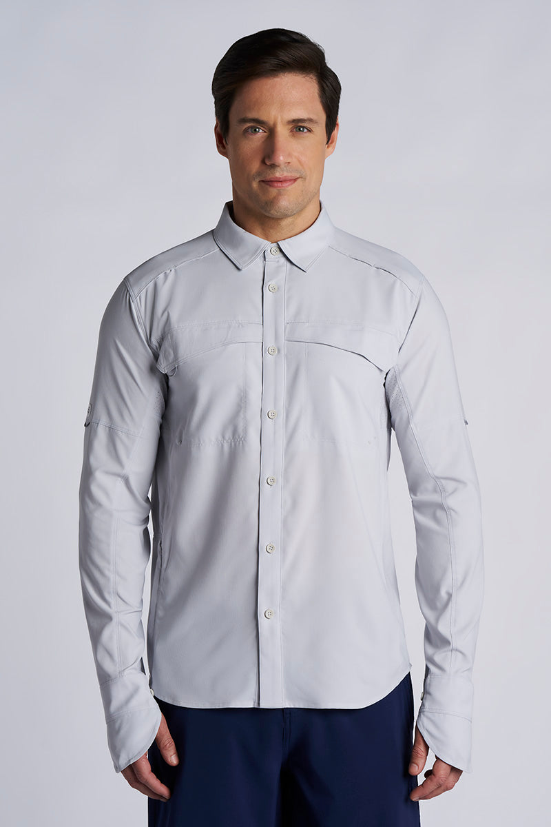 Nassau | Men's Long Sleeve Fishing Shirt | Sleek Grey