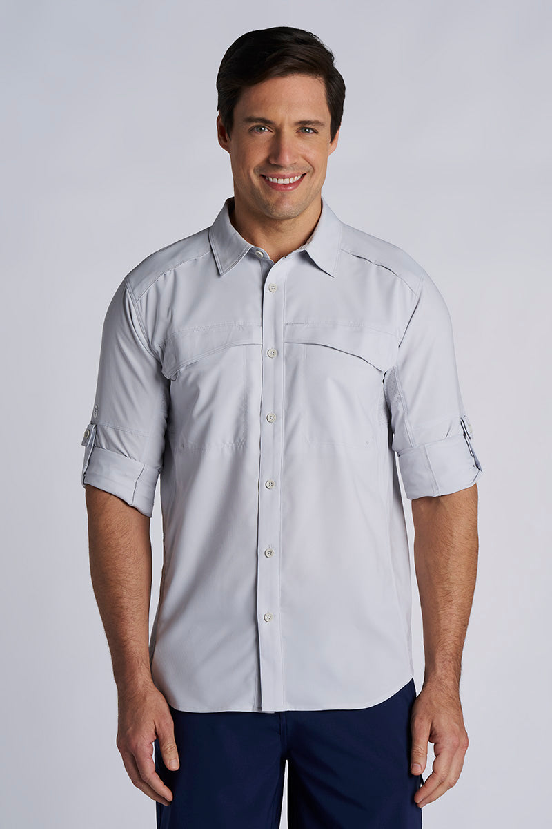 Nassau | Men's Long Sleeve Fishing Shirt | Sleek Grey