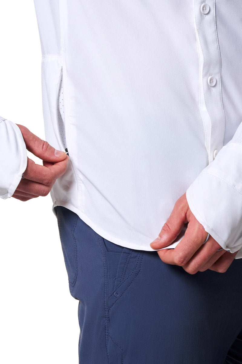 Nassau | Men's Long Sleeve Fishing Shirt | White