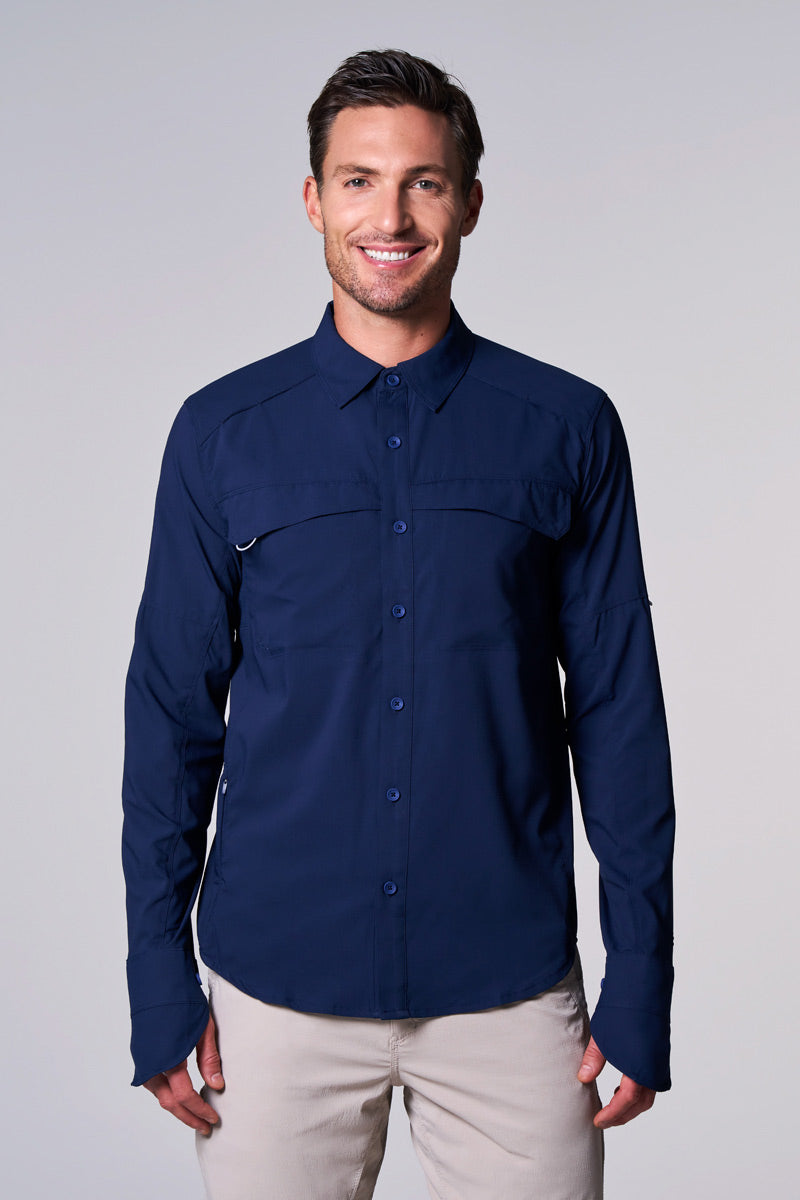 Nassau | Men's Long Sleeve Fishing Shirt | Navy