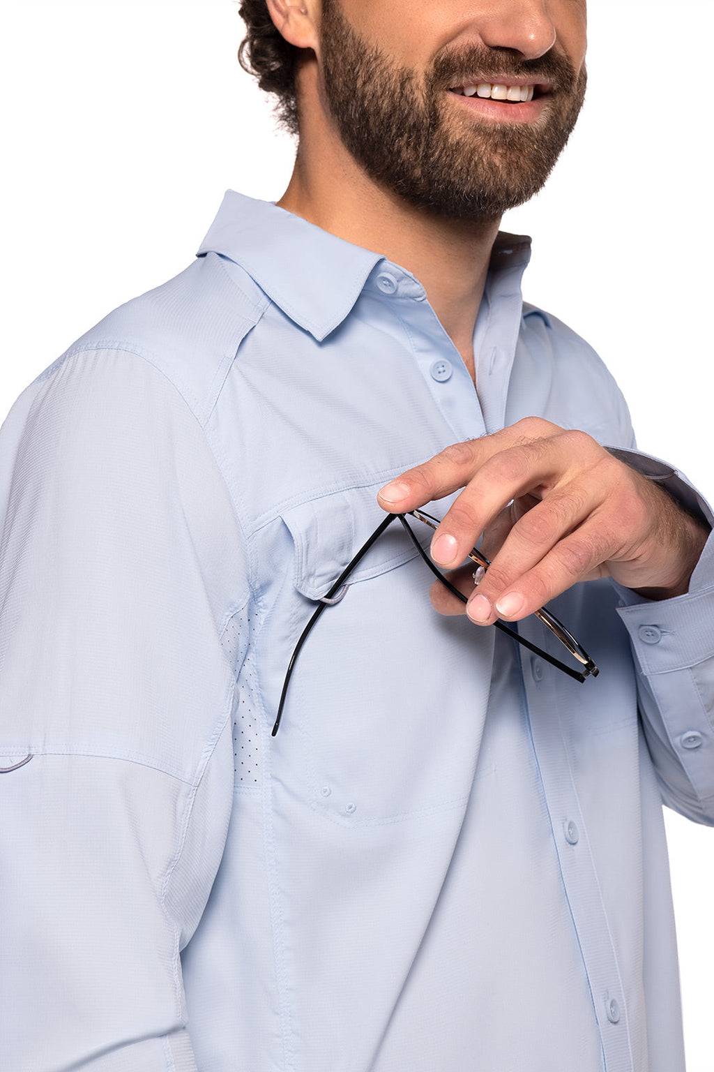 Nassau | Men's Long Sleeve Fishing Shirt | Light Blue