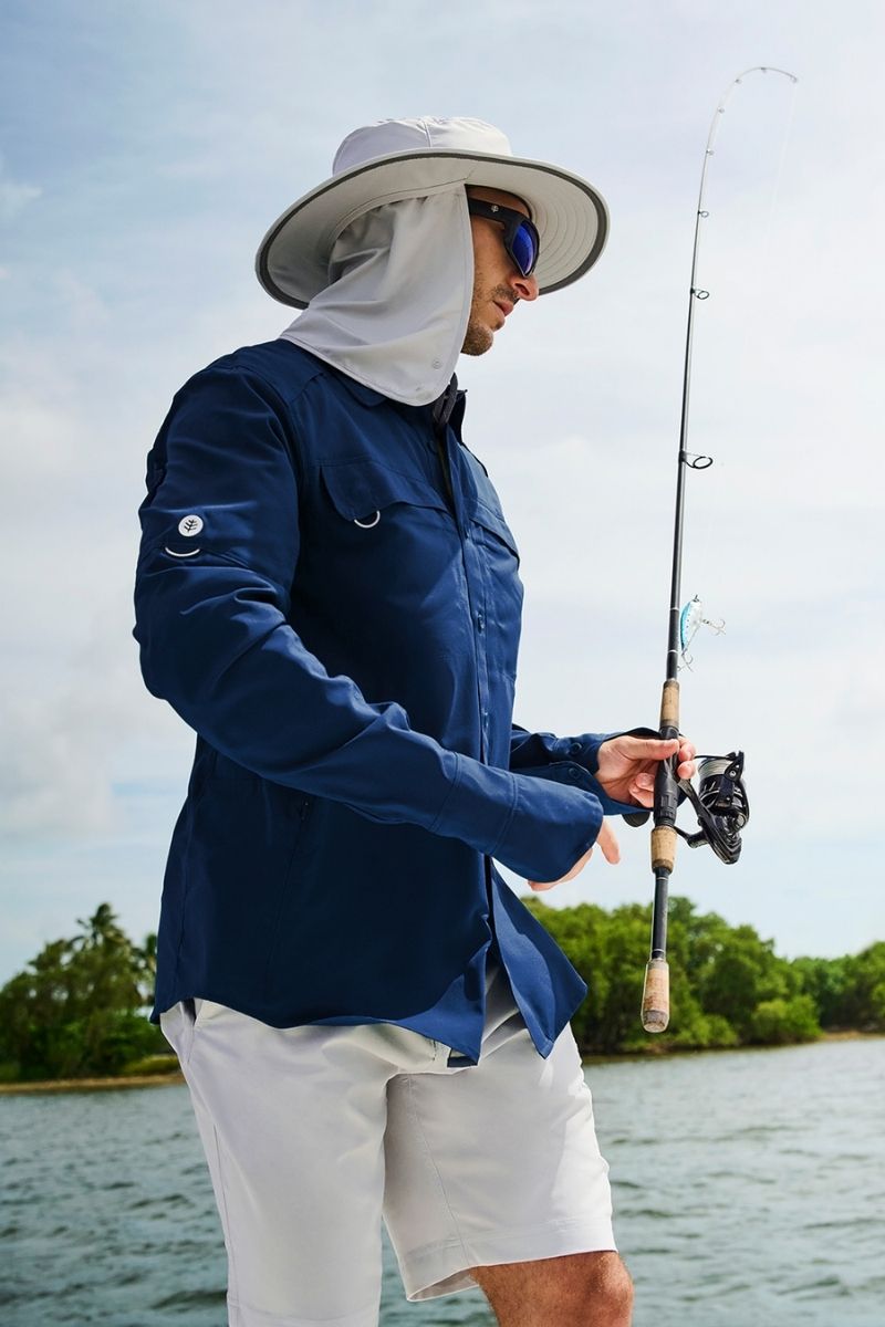 Nassau | Men's Long Sleeve Fishing Shirt | Navy