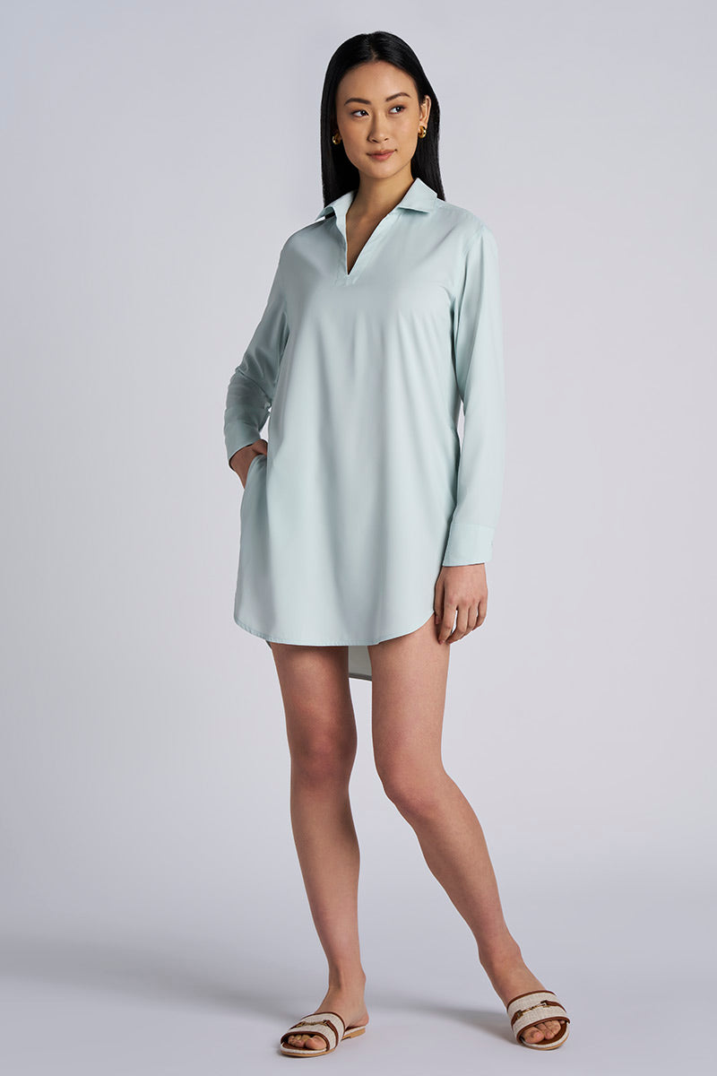 Koesta | Women's Cover-Up Pull Over Shirt with Pockets | Misty Aqua