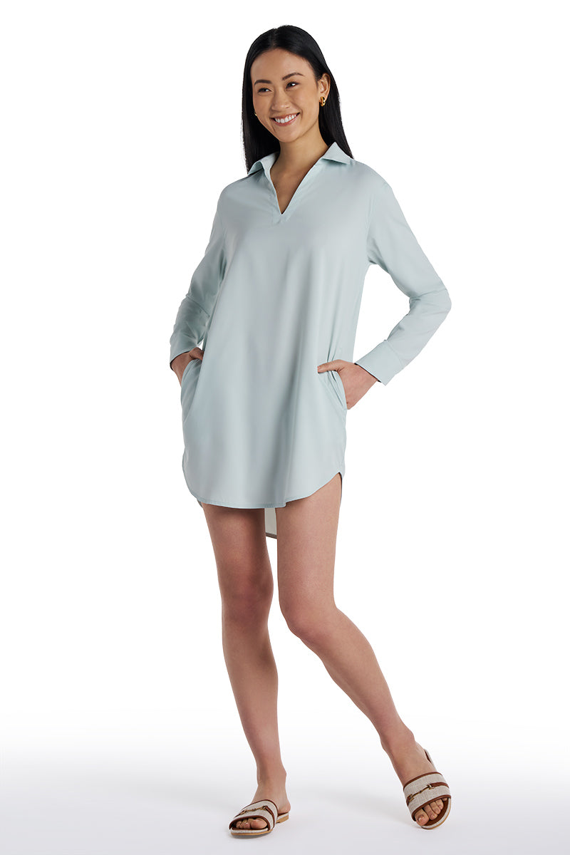 Koesta | Women's Cover-Up Pull Over Shirt with Pockets | Misty Aqua