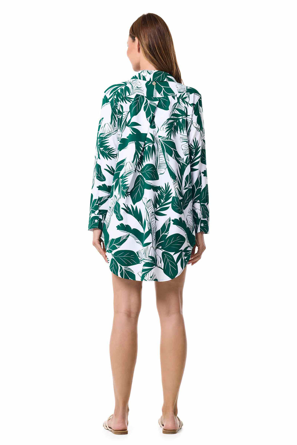 Koesta | Women's Cover-Up Pull Over Shirt with Pockets | Eden Green Palm Paradise