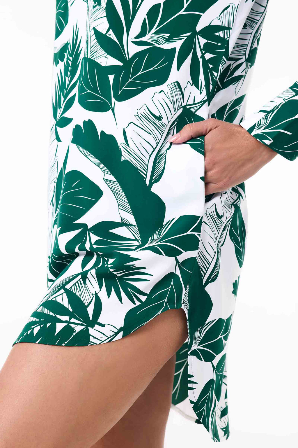 Koesta | Women's Cover-Up Pull Over Shirt with Pockets | Eden Green Palm Paradise