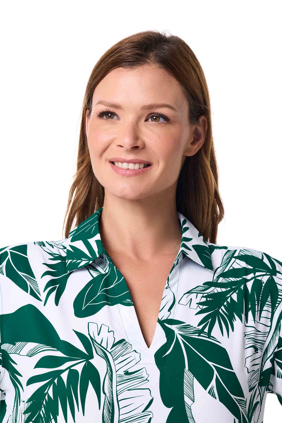 Koesta | Women's Cover-Up Pull Over Shirt with Pockets | Eden Green Palm Paradise