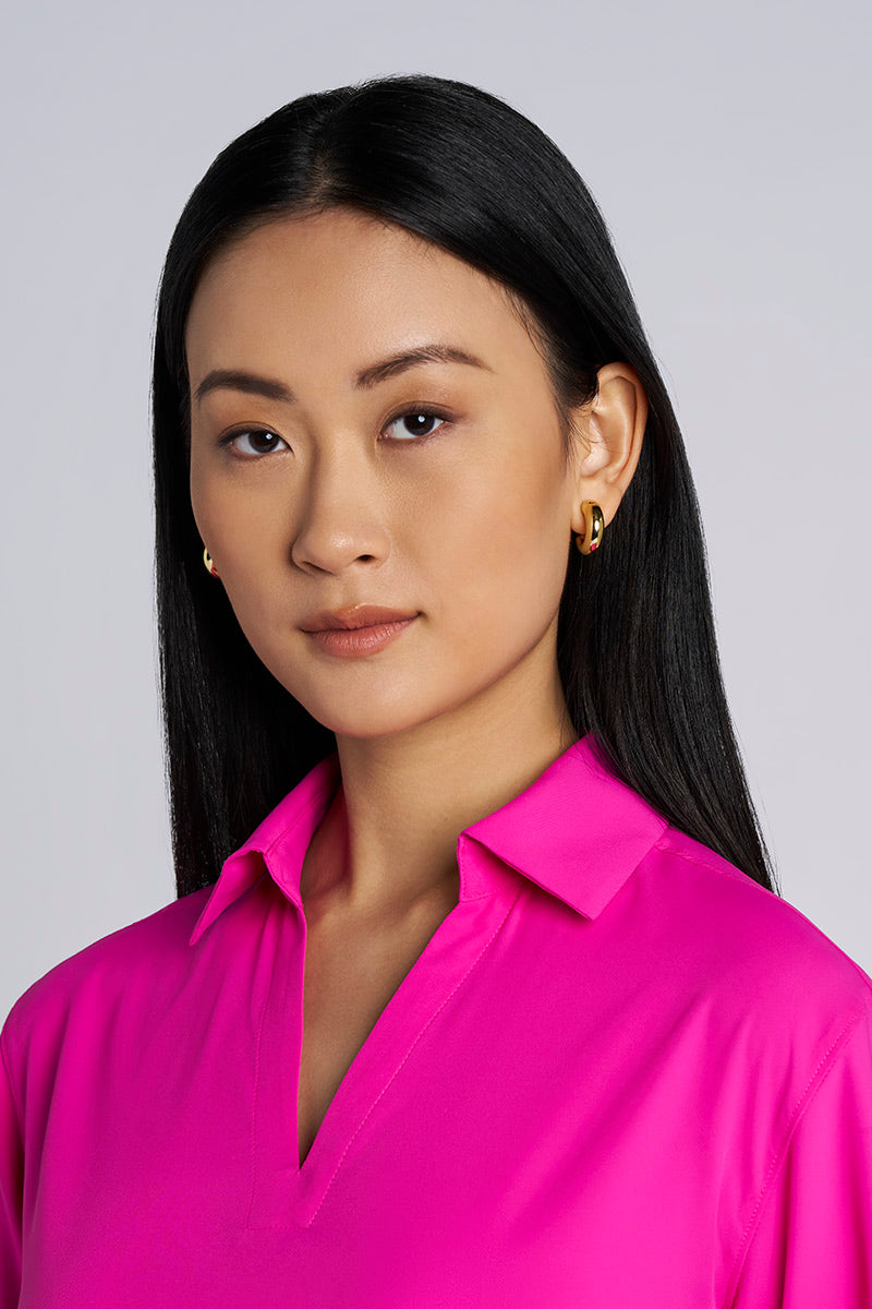 Coolibar Women's Koesta Cover-Up Pullover Shirt with Pockets, Fuchsia