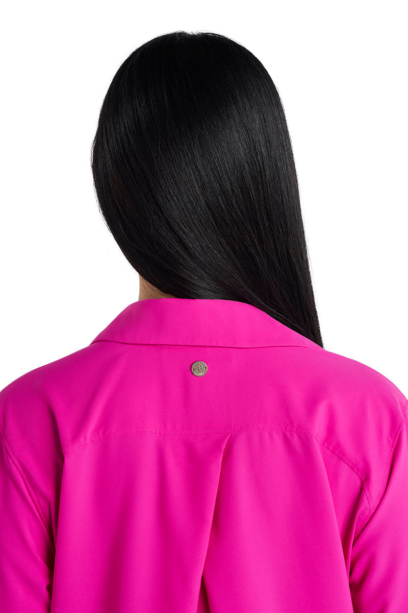 Coolibar Women's Koesta Cover-Up Pullover Shirt with Pockets, Fuchsia