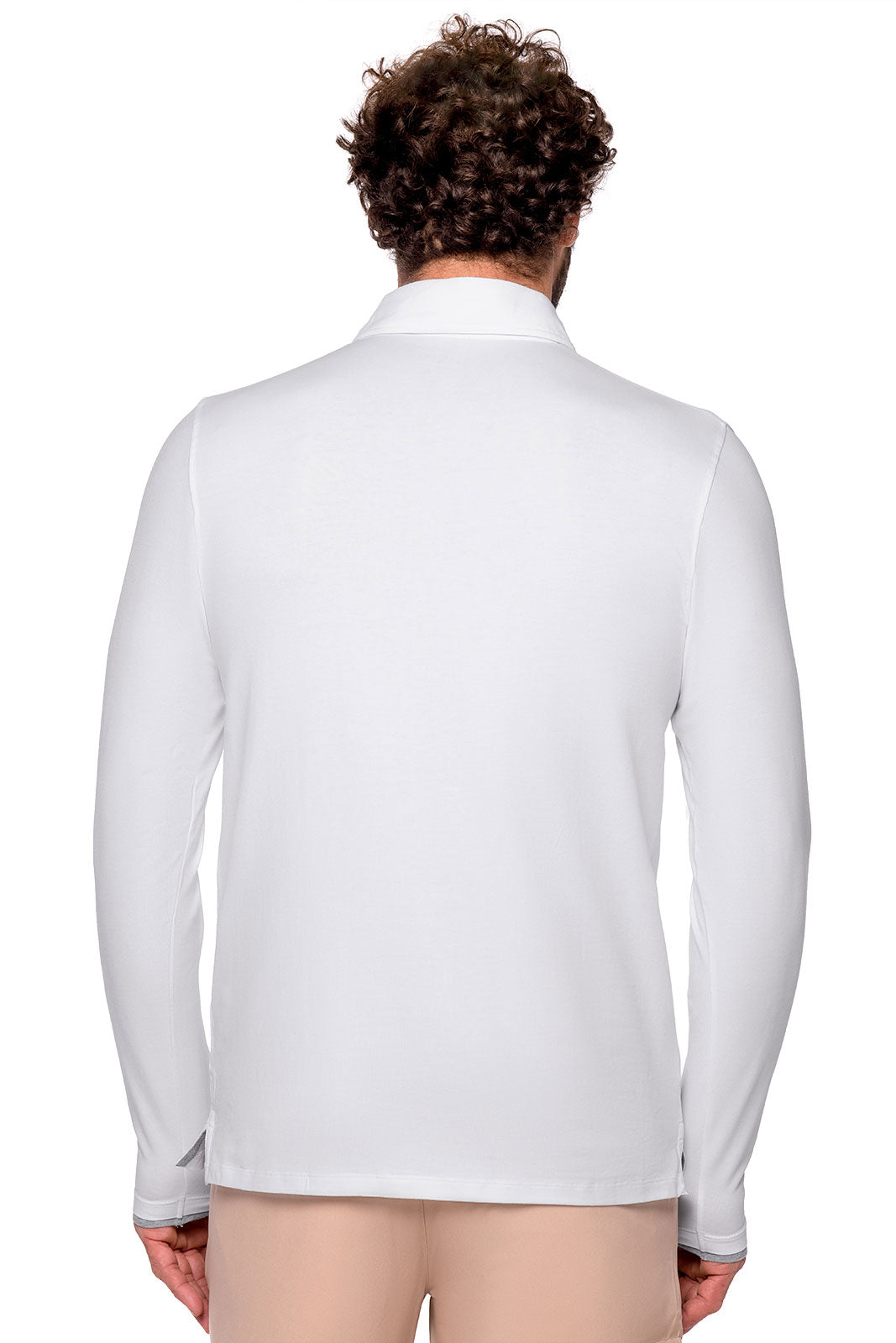 Coolibar Men's Bal Harbour Long Sleeve Polo With Thumbholes Upf Fifty Plus Sun Protection Breathable Cotton Bamboo