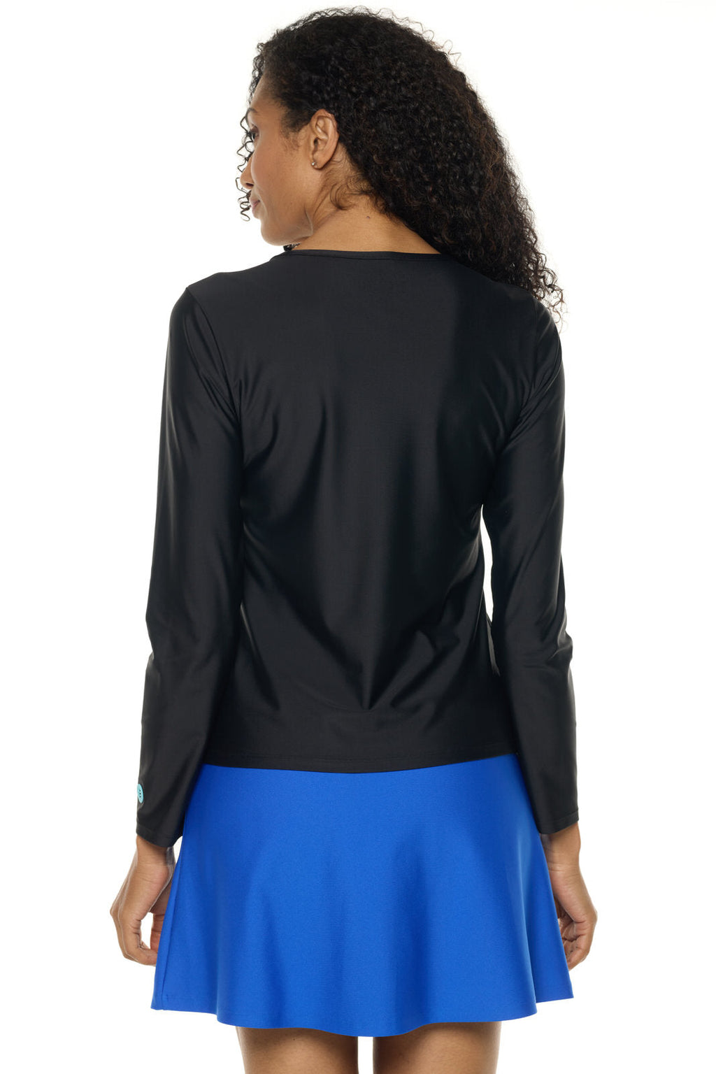 Coolibar Womens Palmeto Long Sleeve Swim Shirt Upf50 Plus Lightweight Breathable Aqua Vesta