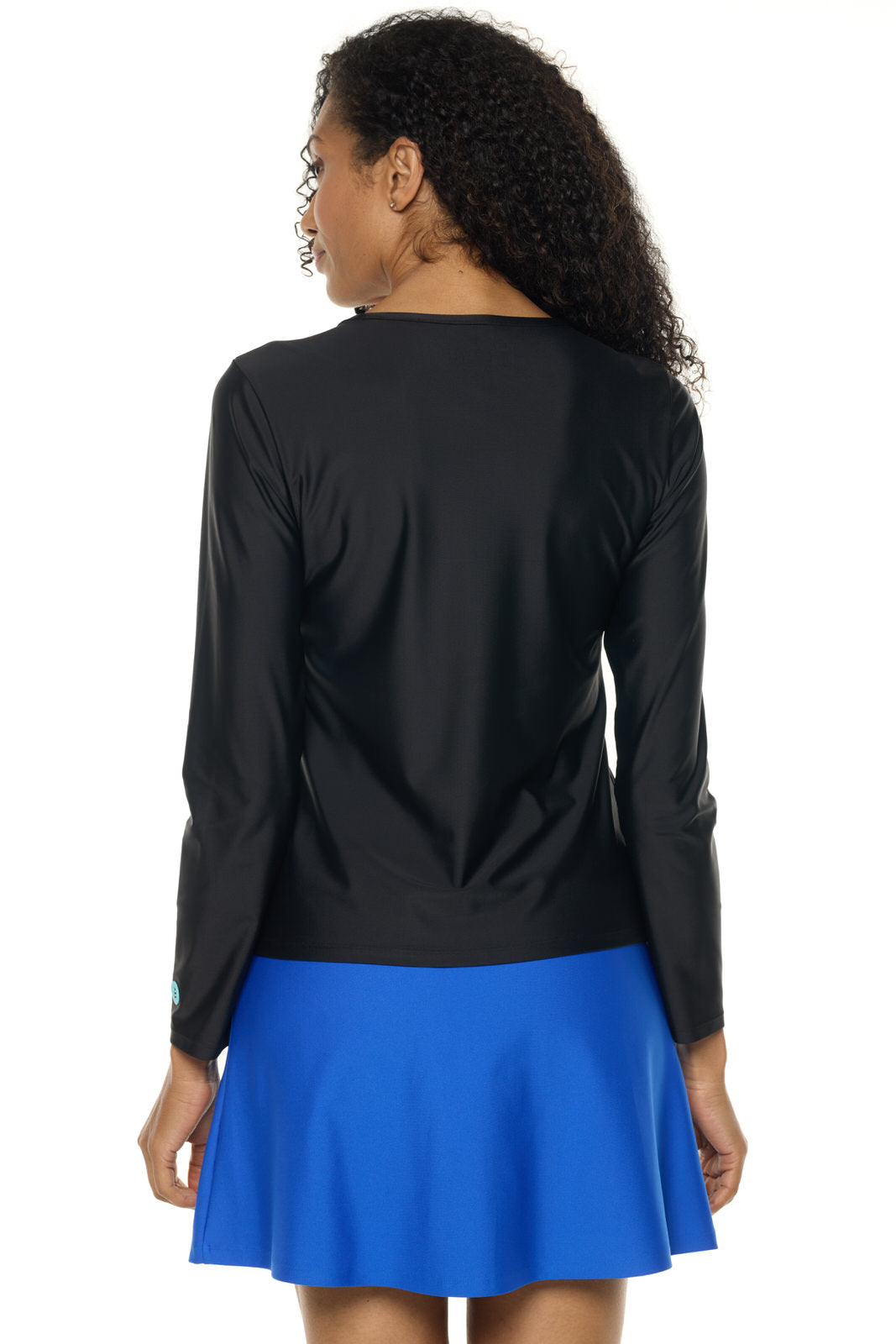 Coolibar Womens Palmeto Long Sleeve Swim Shirt Upf50 Plus Lightweight Breathable Aqua Vesta