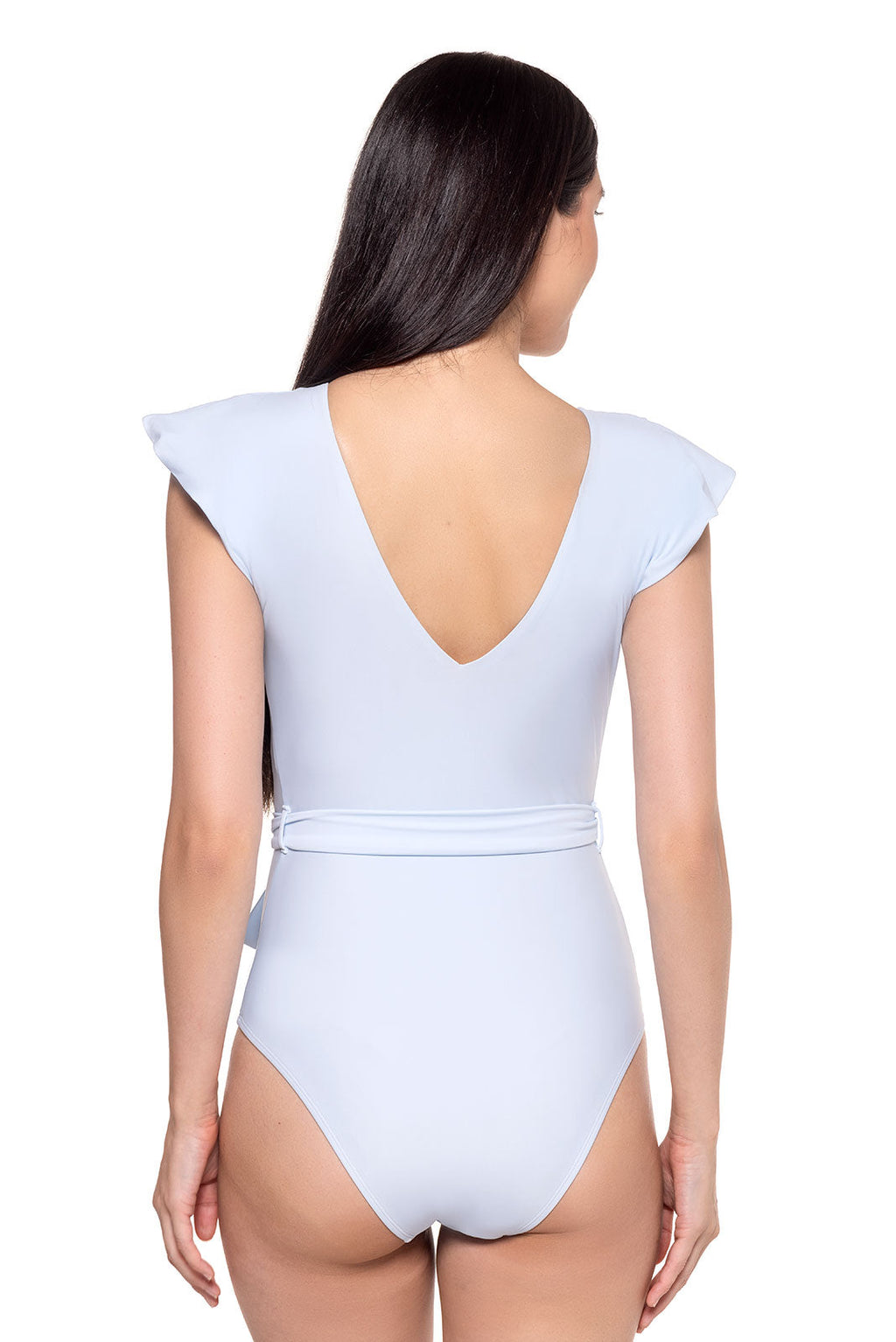 Coolibar Womens Coconut Flutter Sleeve Swimsuit UPF Fifty