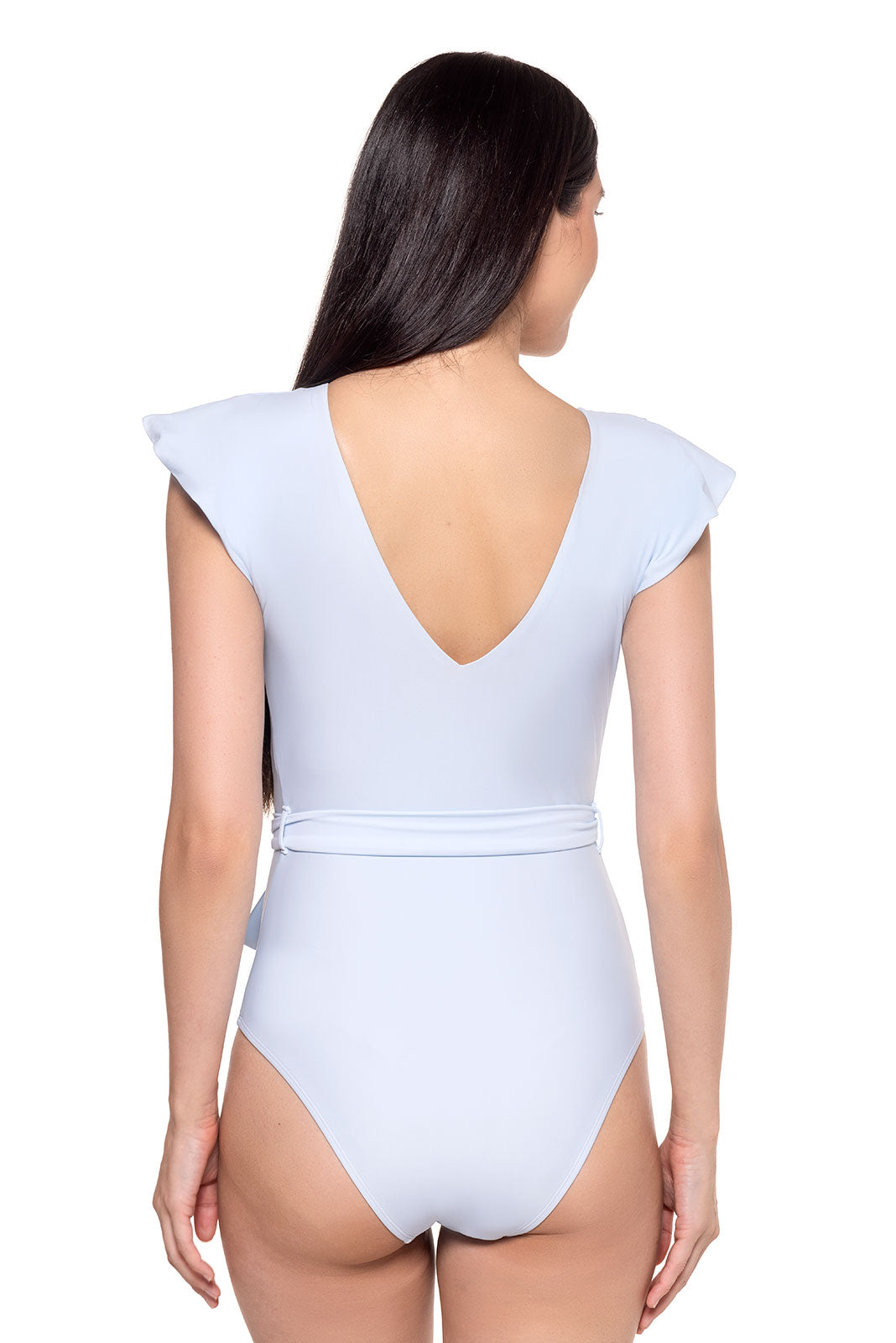 Coolibar Womens Coconut Flutter Sleeve Swimsuit UPF Fifty