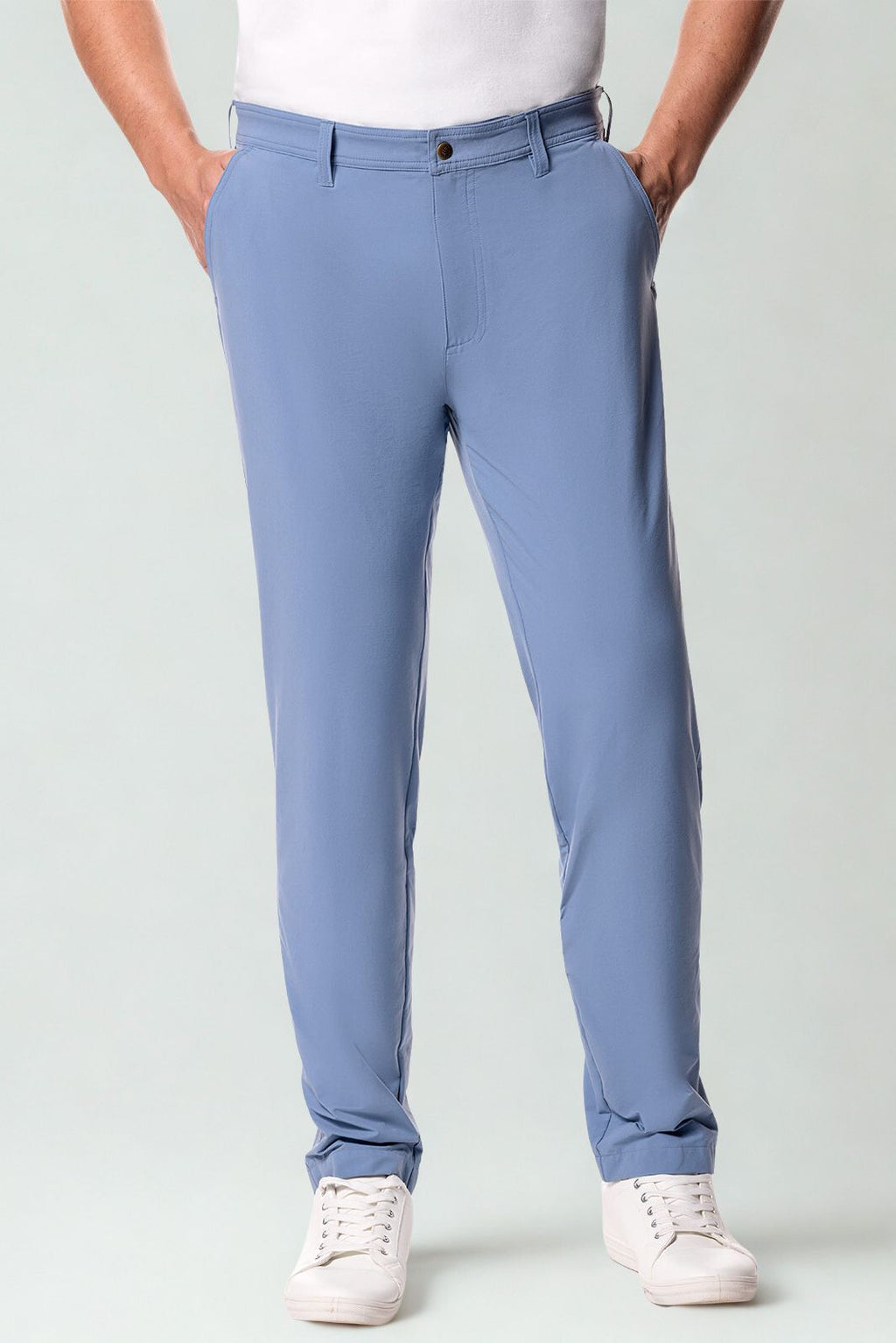 Coolibar Men's South Pointe Summer Casual Pants Lightweight Chenolite Quick Dry With Hidden Zip Pocket Blue Dusk