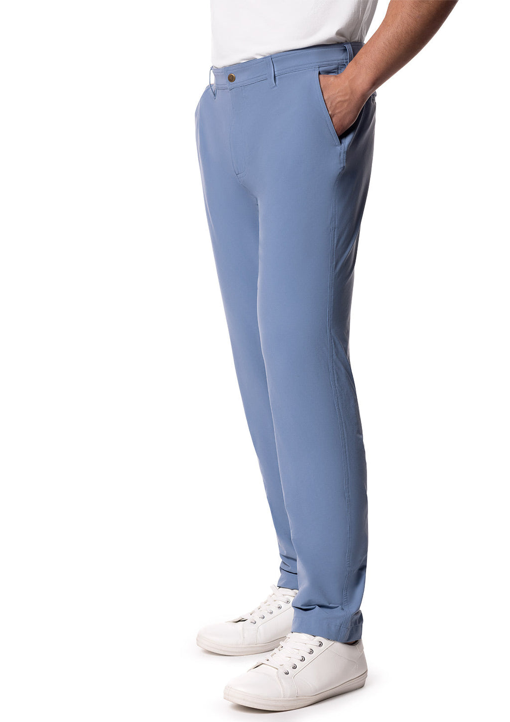 Coolibar Men's South Pointe Summer Casual Pants Lightweight Chenolite Quick Dry With Hidden Zip Pocket Blue Dusk